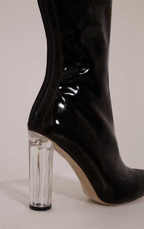 perspex heel boots.